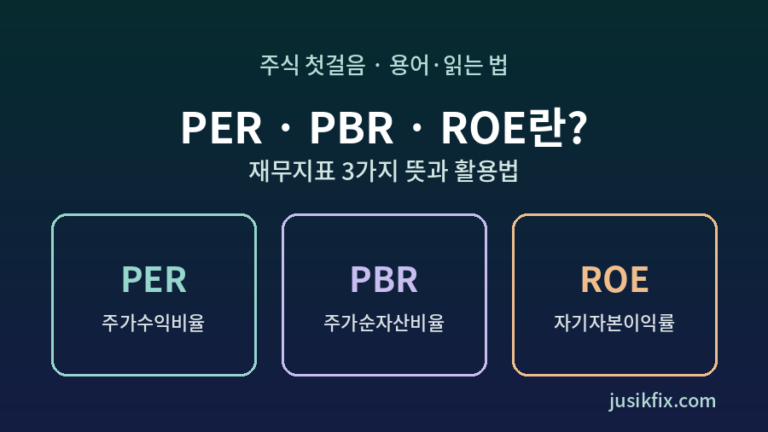 PER PBR ROE란 주식 초보가 처음 보는 재무지표 3가지 뜻과 활용법 그래픽